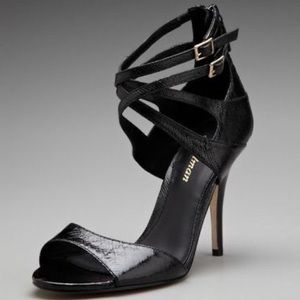 Delman Esme Snakeskin Embossed Sandals - Size 8.5